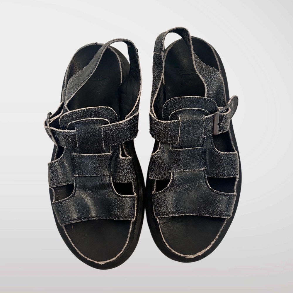 Dr. Martens Asha Double Tongue Sandals – Black Crystal Leather – Women’s US 7